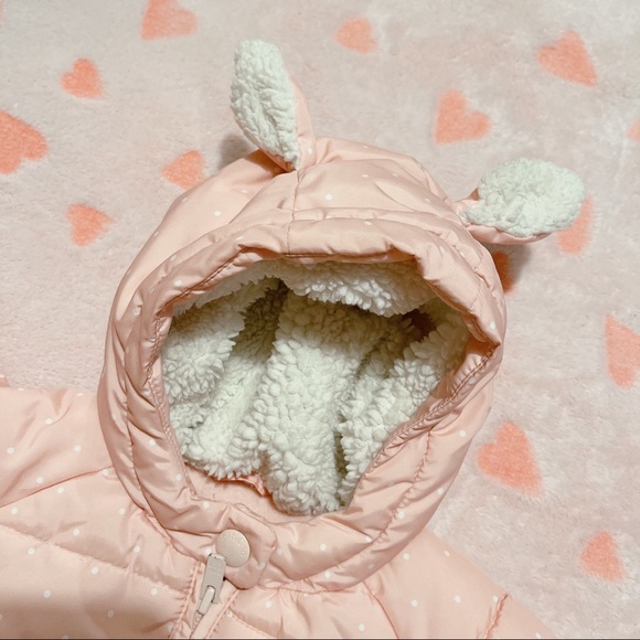 SOLD Baby Gap Pink and White Polkadots Puffer Jacket 6-12M - Picture 3 of 7